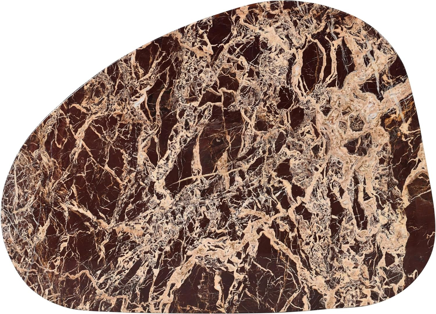Art Deco Coffee Table with Burgundy Red Marble – Messina Collection 36″ W