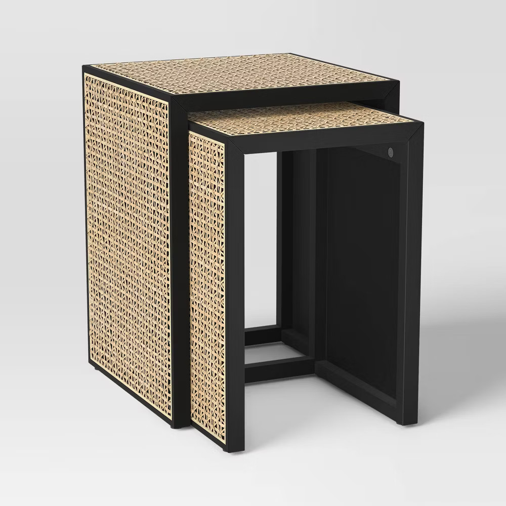 Nesting Accent Table Black/Natural (KD) – Threshold