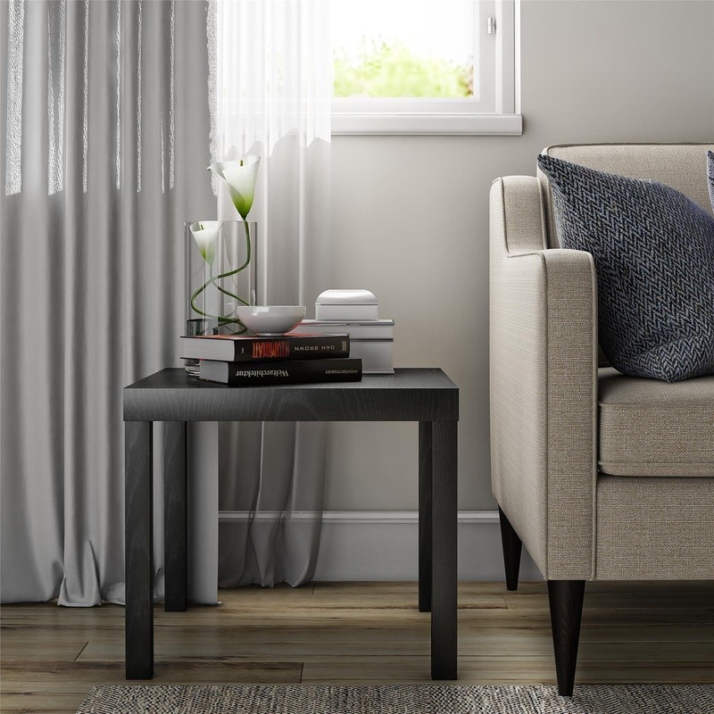 Minimalist End Table PVC Laminated Water Resistant Indoor Small Space Furniture