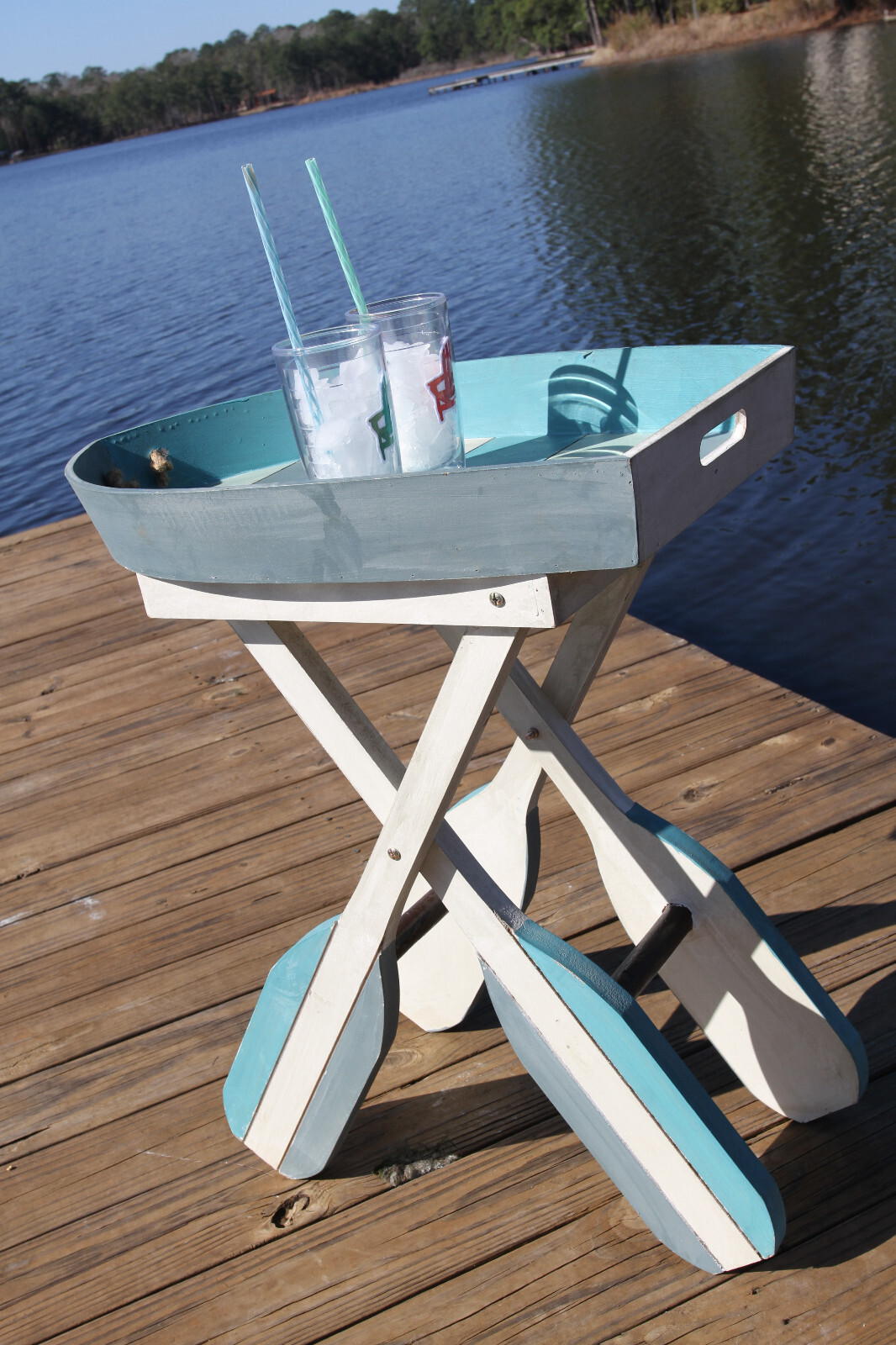Foldable Boat Shape Side Table For Your Sunroom, Deck Or Patio,all occasion gift