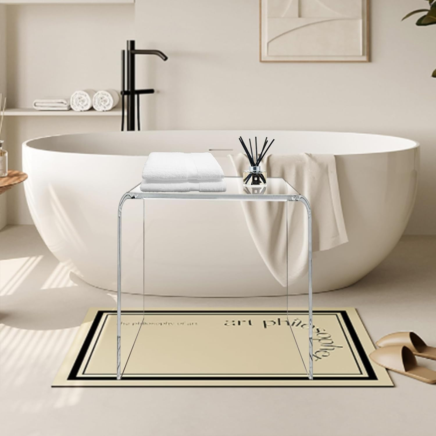 Stylish Clear Acrylic Side Table for Living Room, Bedroom, or Bathroom