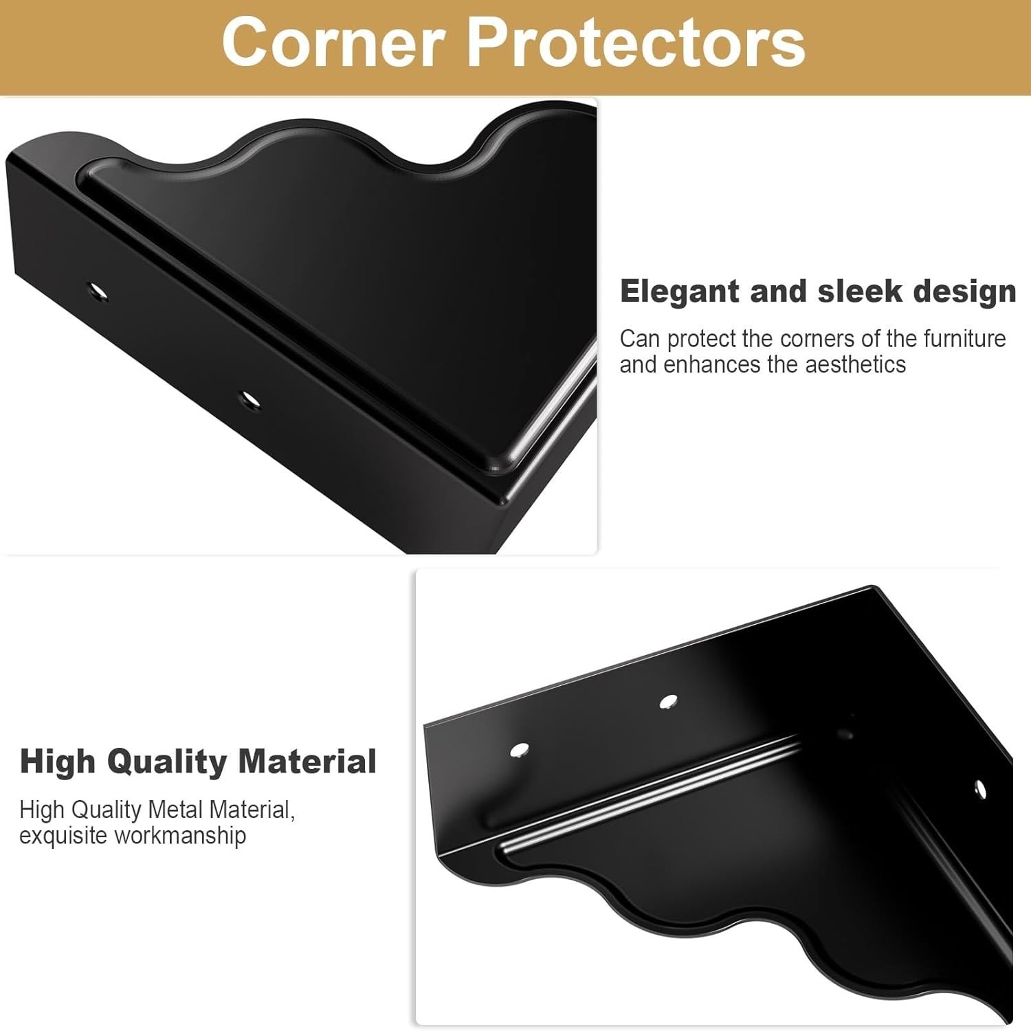 4pcs Table Metal Corner Protectors Minimalist Desk Cabinet Furniture Edge Guards