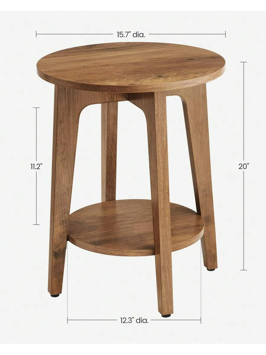 Round End Table 15.8″x15.8″x19.7″ Side Table Nightstand Grey