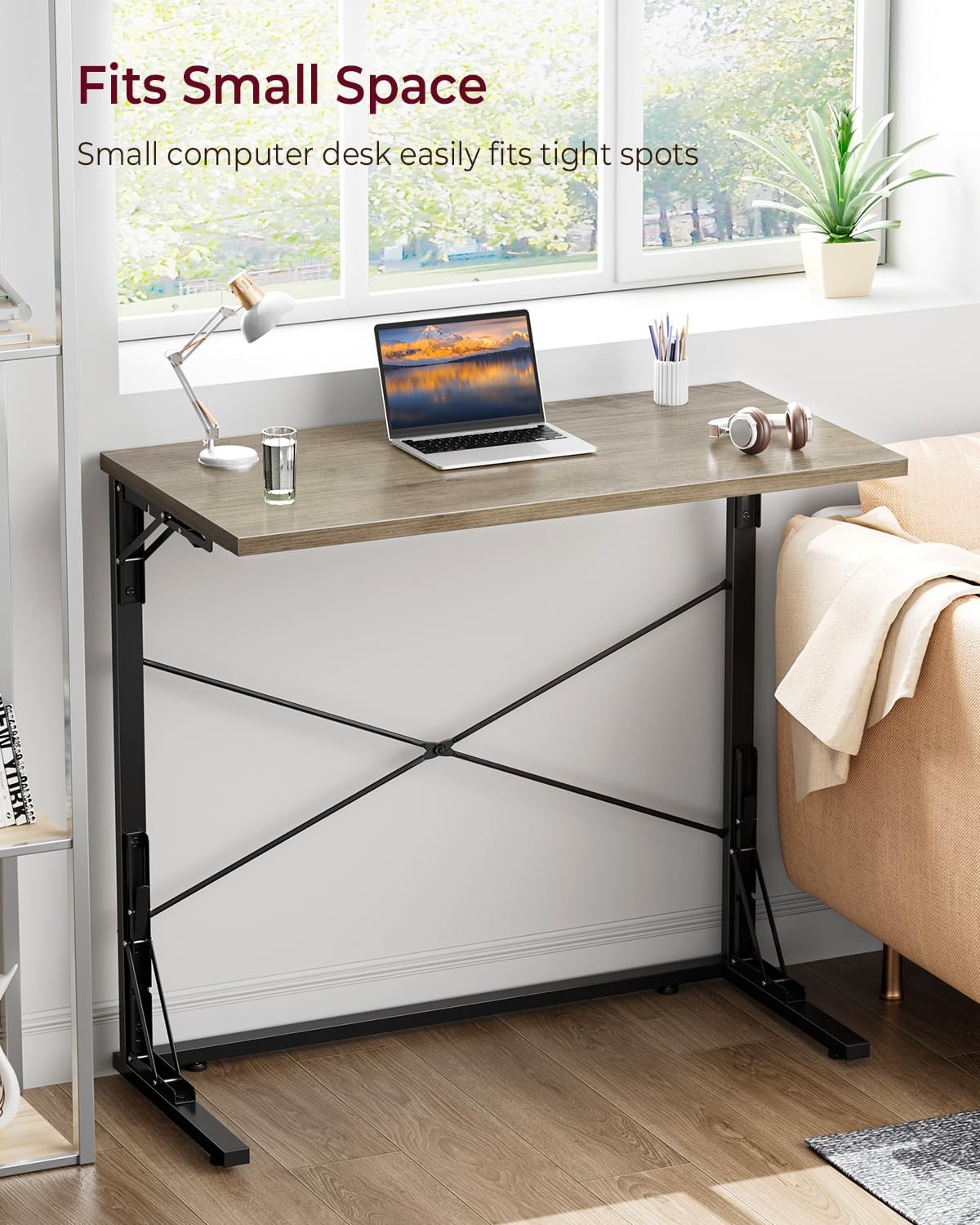 31.5″ Folding Desk, Foldable TV Tray Table for Eating on Couch, Extra Large T…