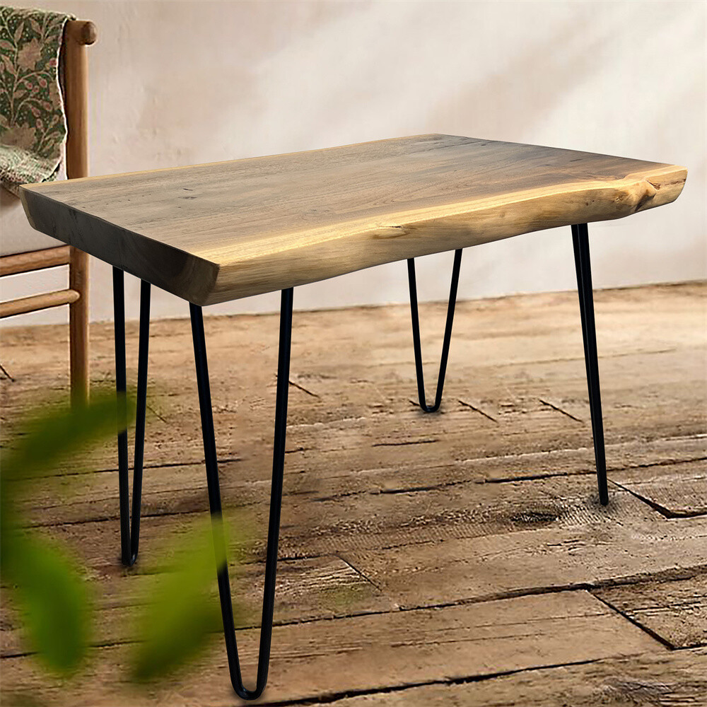 Rustic Teak Live Edge Small Coffee Table Mid-Century Modern Table Home Decor