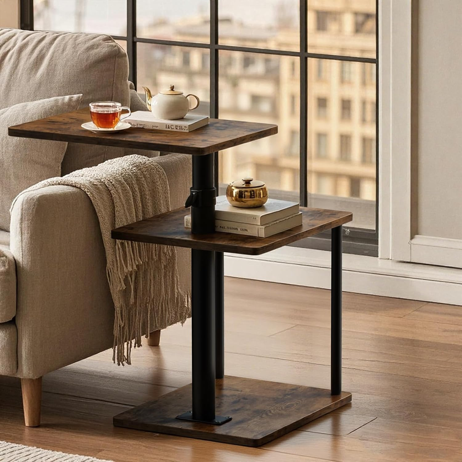 360° Swivel Side Table for Height Adjustable