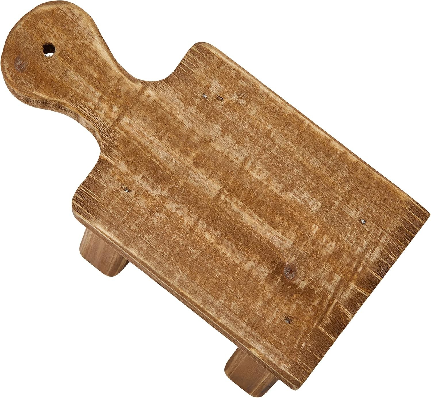 Charming Square Wood Pedestal with Handle – Perfect for Decorative Objects 9.5L