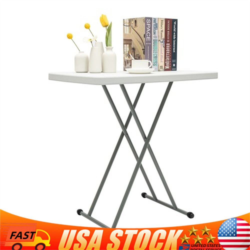 20×30″ White Folding Table Portable and Adjustable Small Table