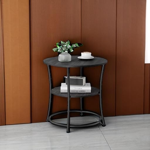 Modern 21.7-Inch Round Side Table – Quick Assembly & Stylish Design for Any Room