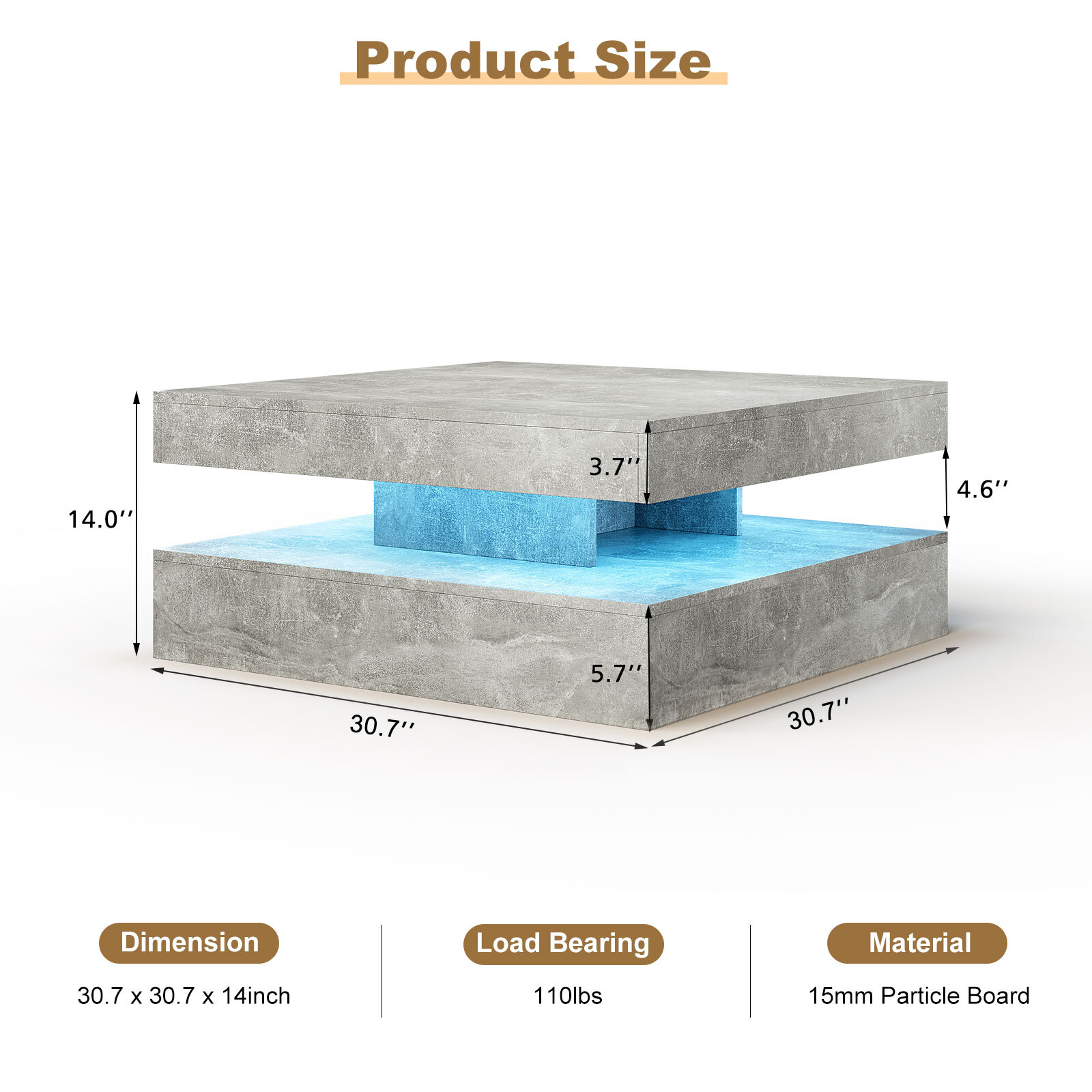 Modern LED lighting coffee table LED living room coffee table coffee table coffe