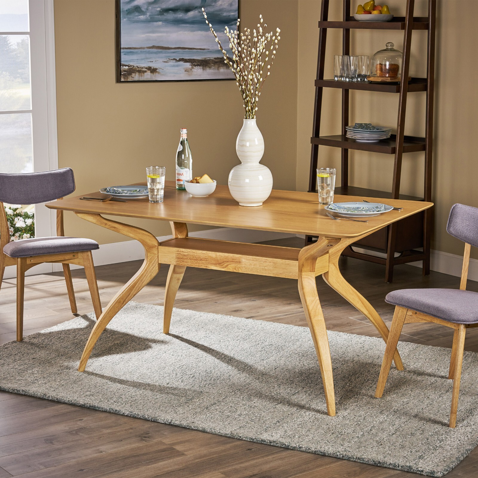 Mabel Mid Century Modern 6 Seater Wood Dining Table