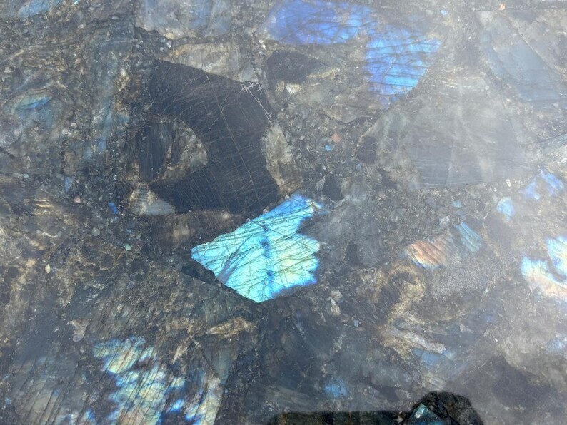 Labradorite Crystal Table Coffee & Side Table Top Home Decor, Gemstone Table