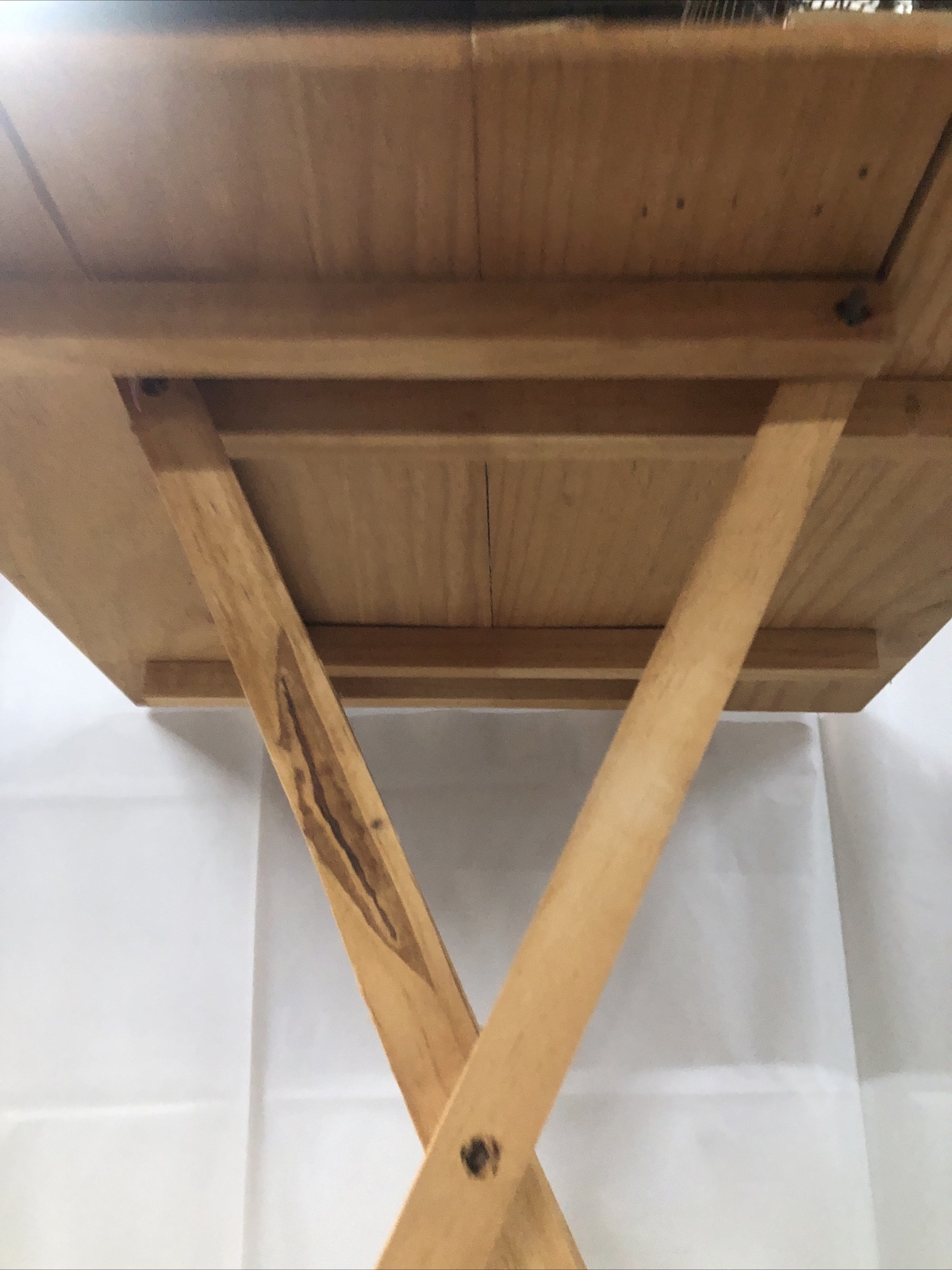 Rare Handmade Cedar Folding Table W/design Wooden End table light weight