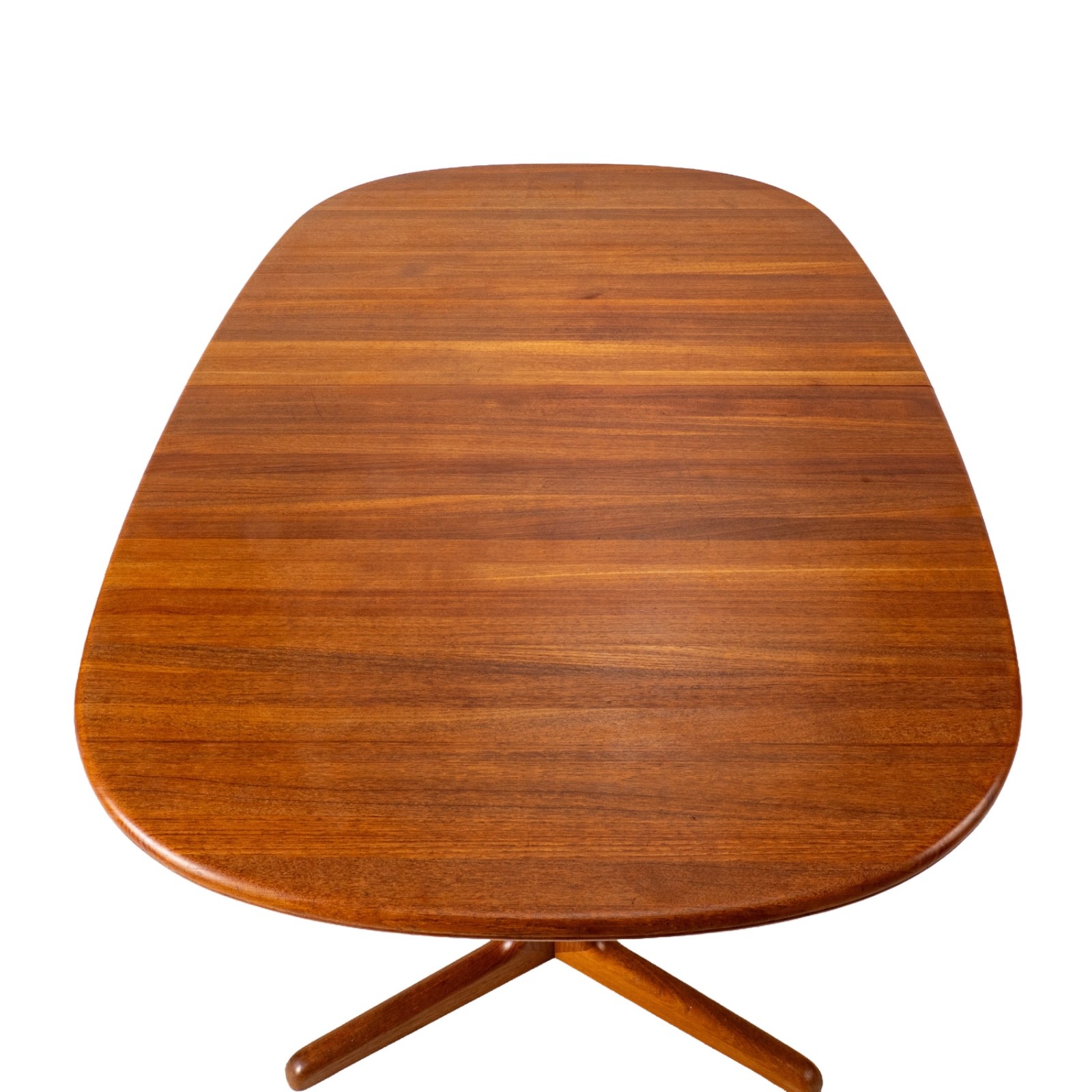 D-Scan Danish Modern Solid Teak Expandable 102″ Dining Table W/ Two Leafs