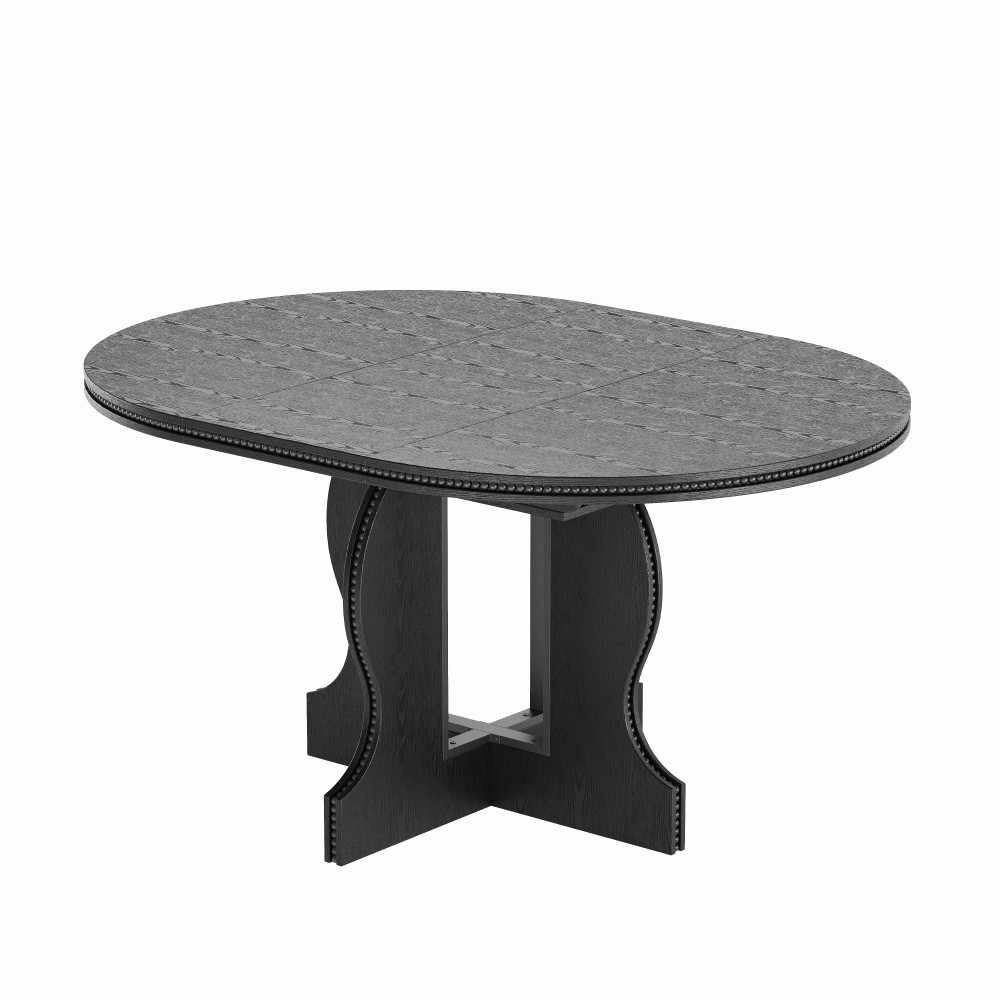 Farmhouse Expandable Round Oval Dining Table Glossy MDF Top Heavy Duty Wood Base