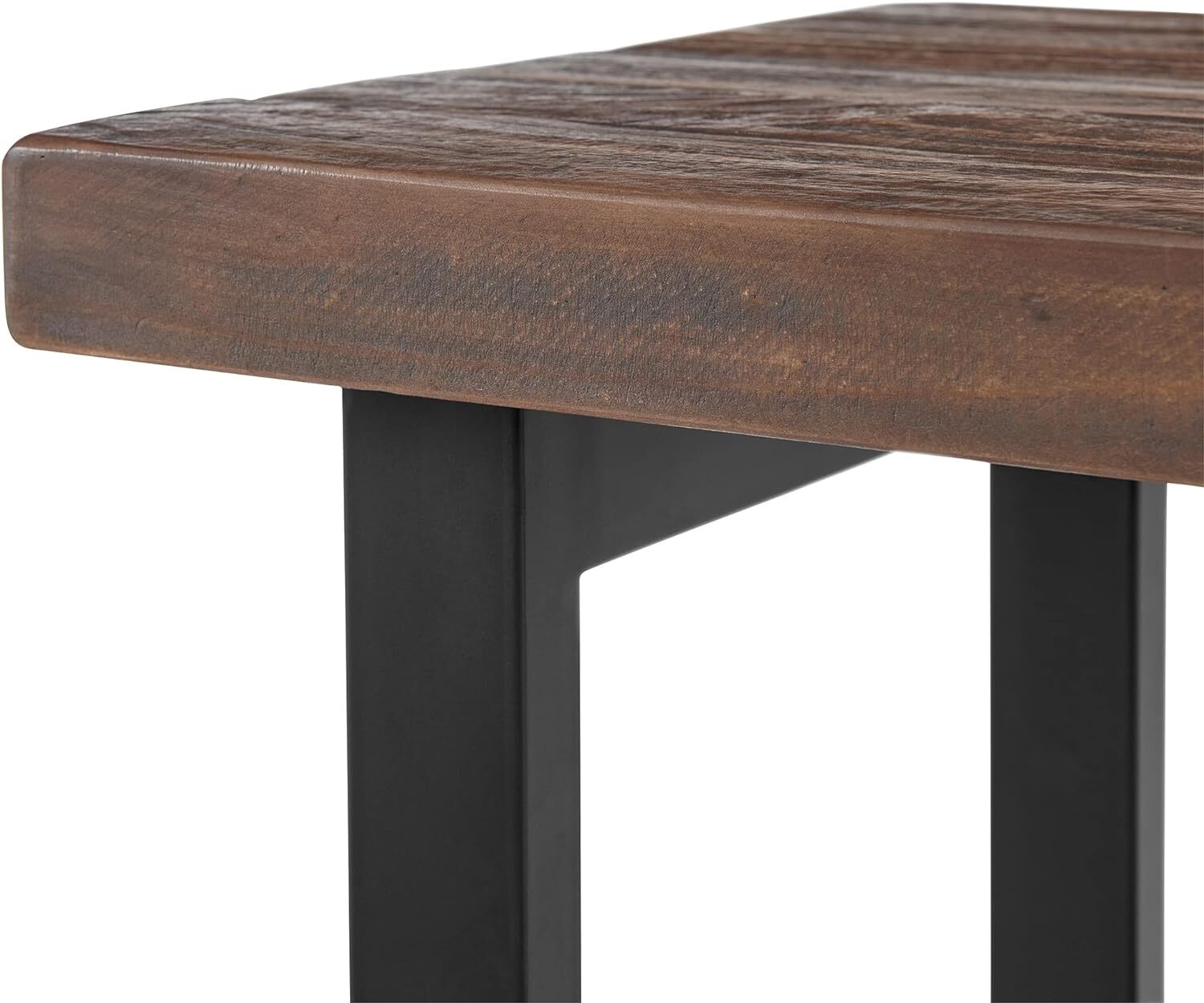 Alaterre Furniture Pomona Metal and Wood End Table, 17 in x 27 x 27 Brown