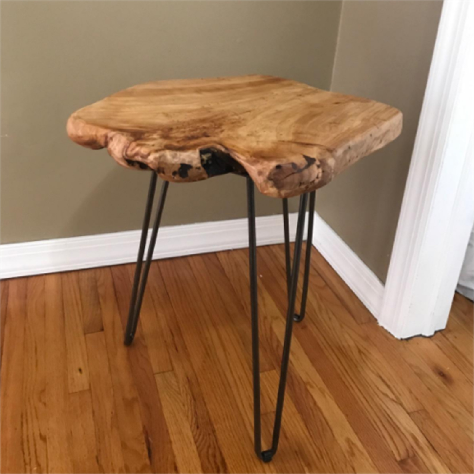 GREENAGE Cedar Roots Stool Natural Edge Coffee Table Side Table Nightstand 21″ H