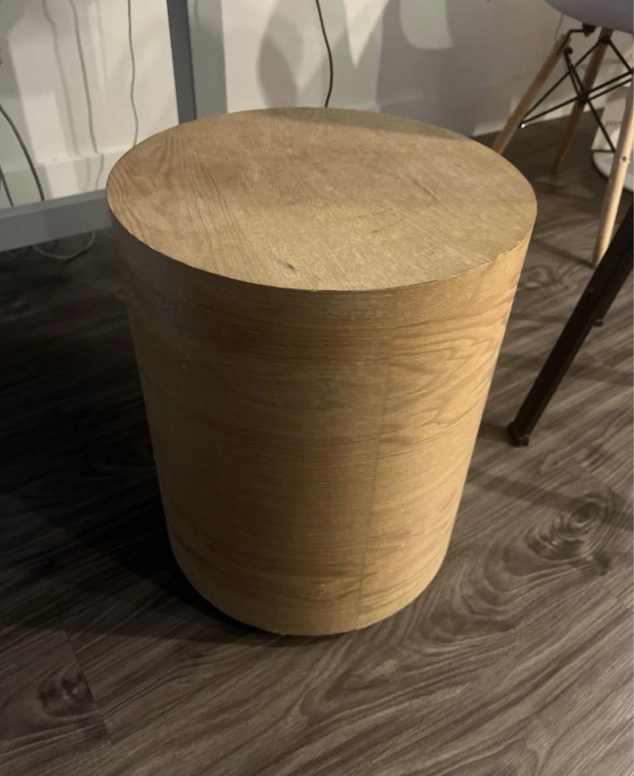 West Elm Wood Cylindrical Stool Side Table