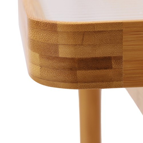 Side Table Nature Rattan Glass End Table 2-Tier with Storage Bamboo Table