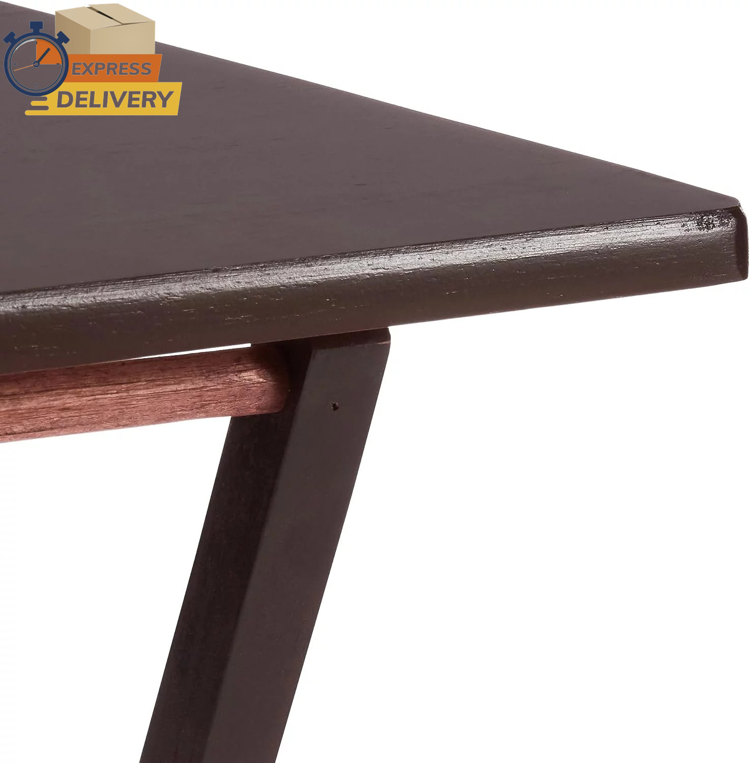 Modern Indoor Folding Tray Table Set of 2, Walnut Finish, 19 X 14.5 X 26 Inches