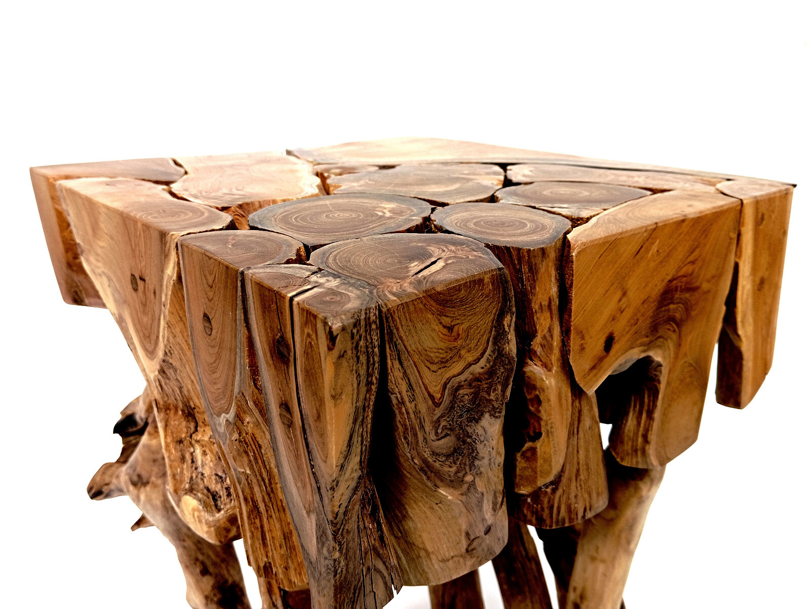 Teak Wood Side Table Root Wood Stool Solid Teak Wood Log Table