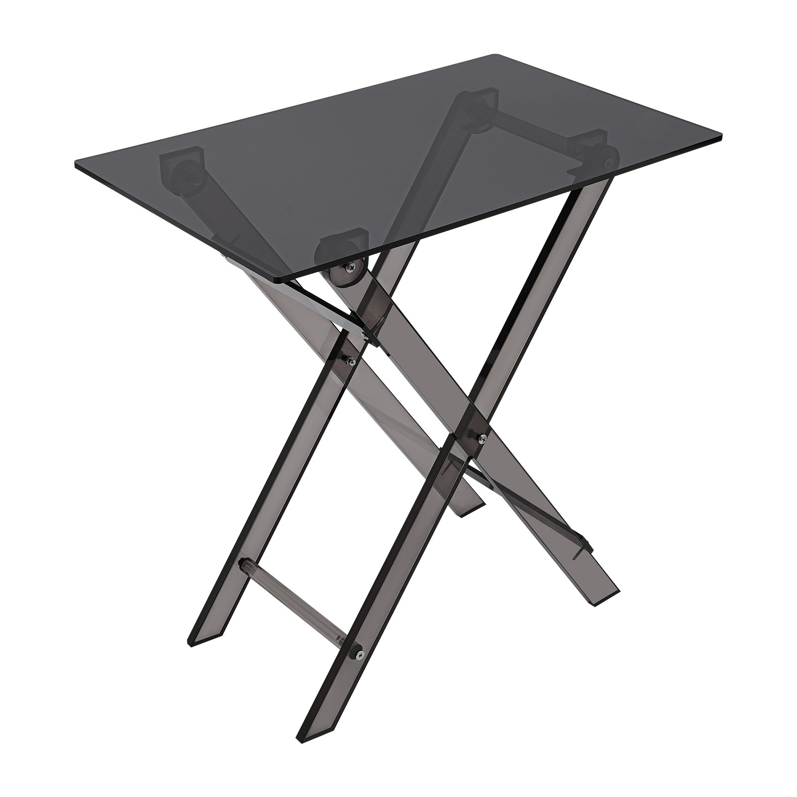 Acrylic Folding Table, Foldable TV Dinner Table, Folding Bed Desk-Space Saving