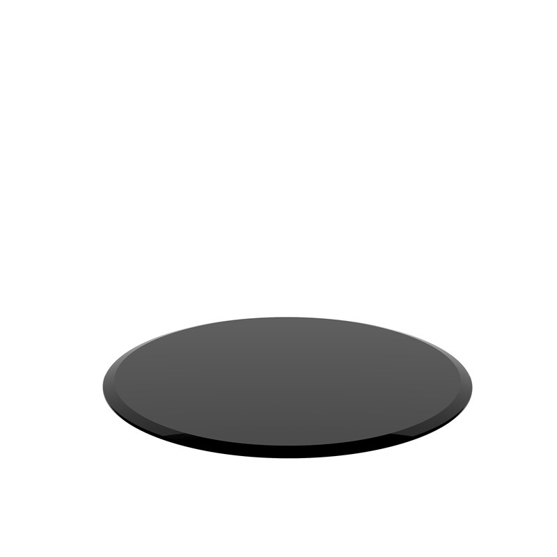 Round Black Tempered Glass Table Top 2/5” 3/8″ Thick Beveled Polished Edge