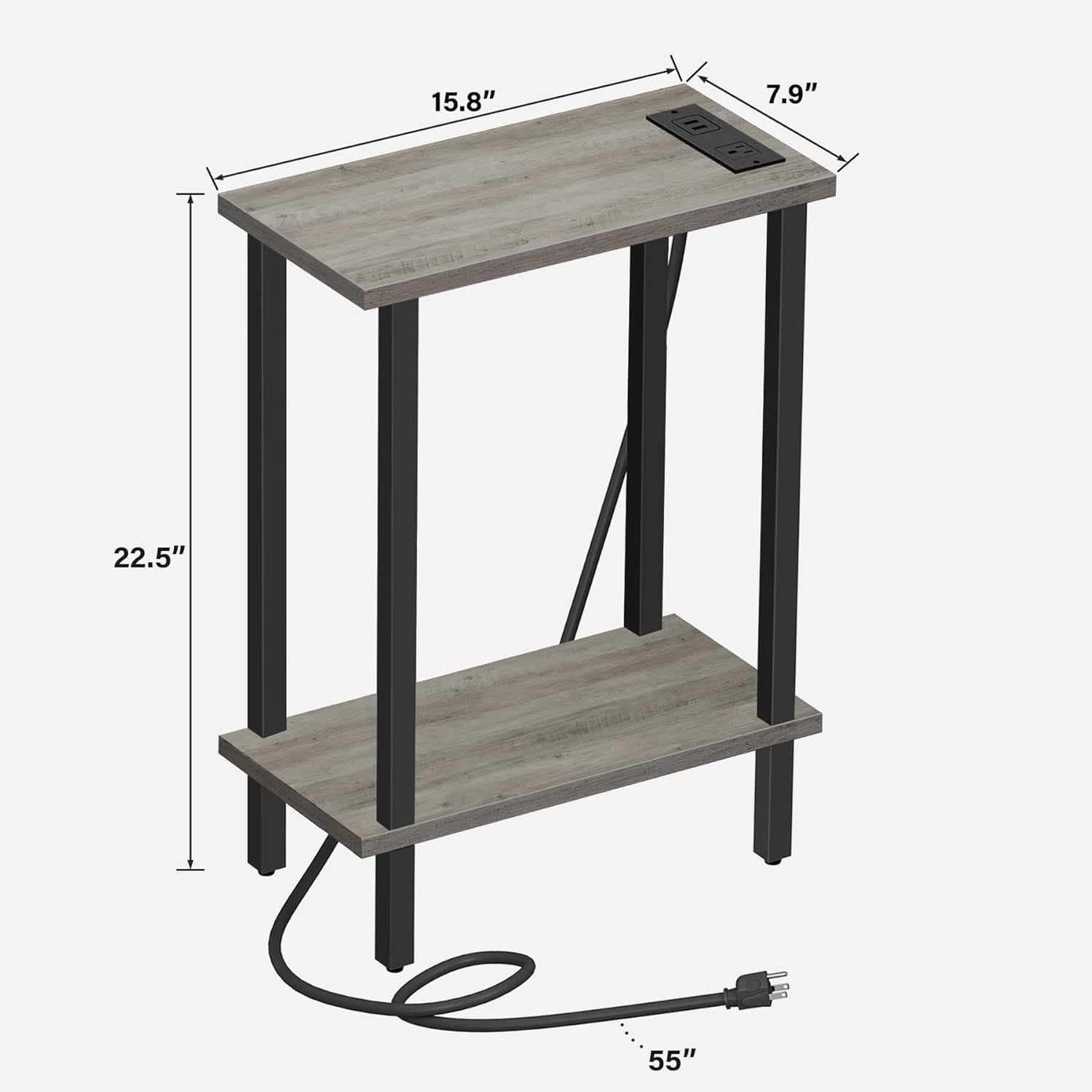 TUTOTAK Small 2-Tier（7.9D x 15.8"W x 22.5"H）, Greige
