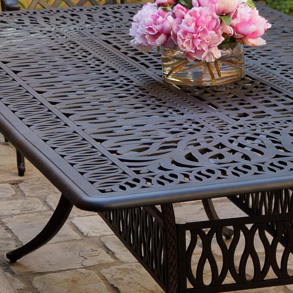 Elisabeth 9 Pc Cast Aluminum Dining Set 84 X 44 Inch Table & Swivel Rocker in