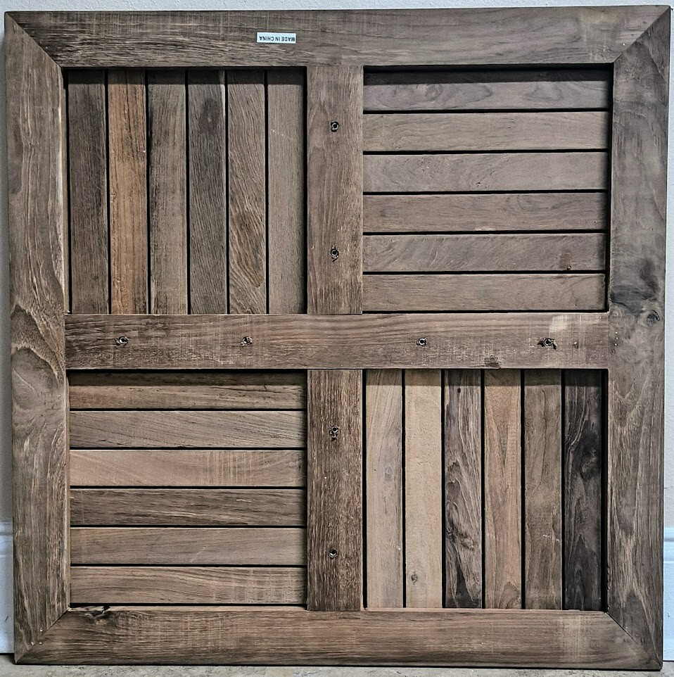 DIY 28″ Square Teak Wood Slat Table Top Indoor/Outdoor – NEW