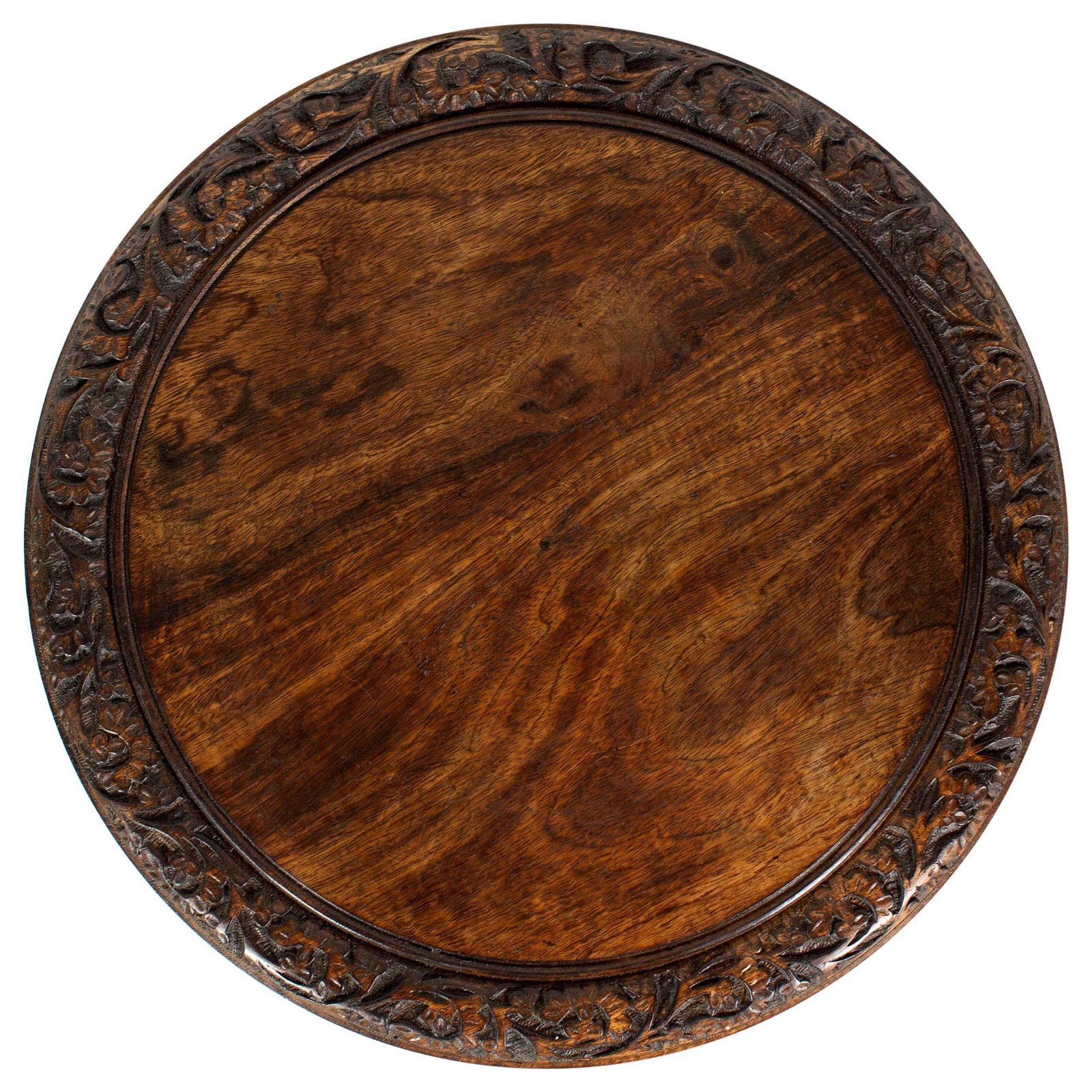 Solid Wood Accent End Table – Hand Carved Vintage Boho Folding Side Table – S…