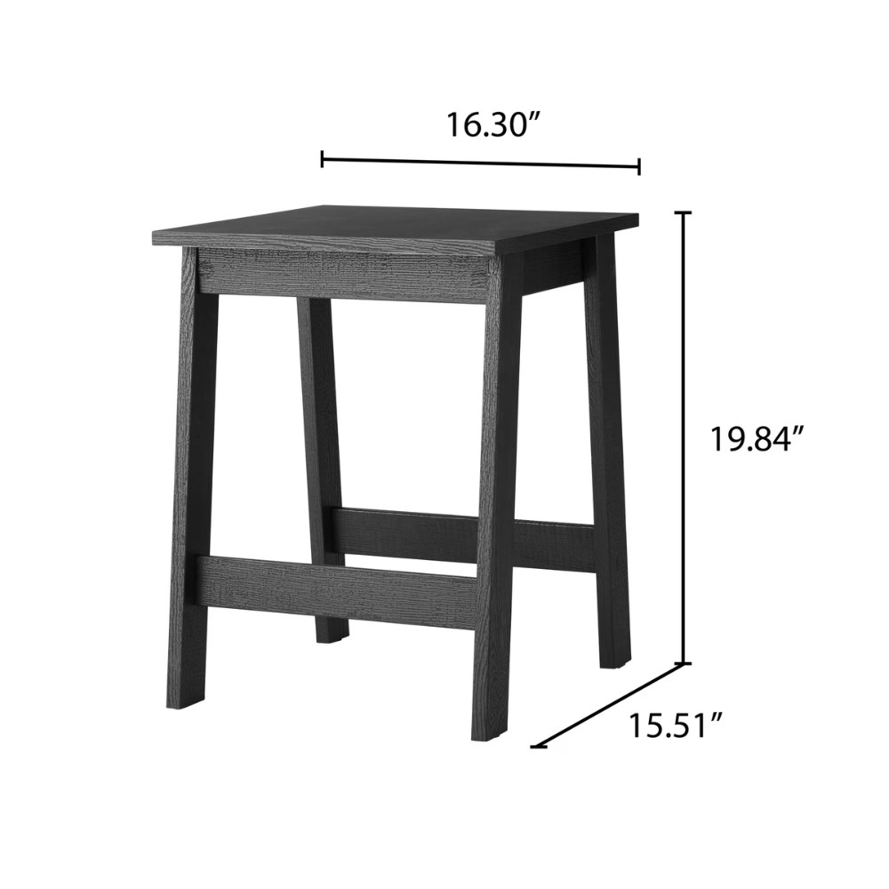 2 Pack Mainstays Square Wood Side Table, Black End Nightstand Coffee Living Room
