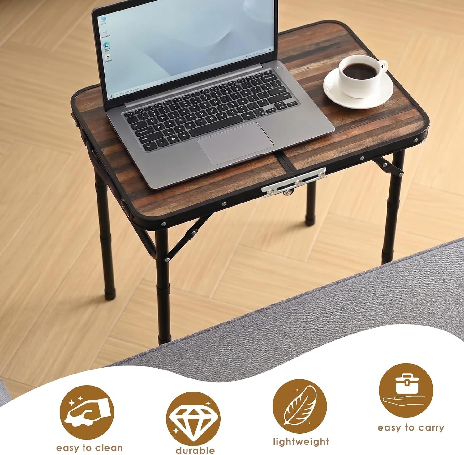 Versatile Portable TV Dinner Table with Detachable Storage – Indoor & Outdoor