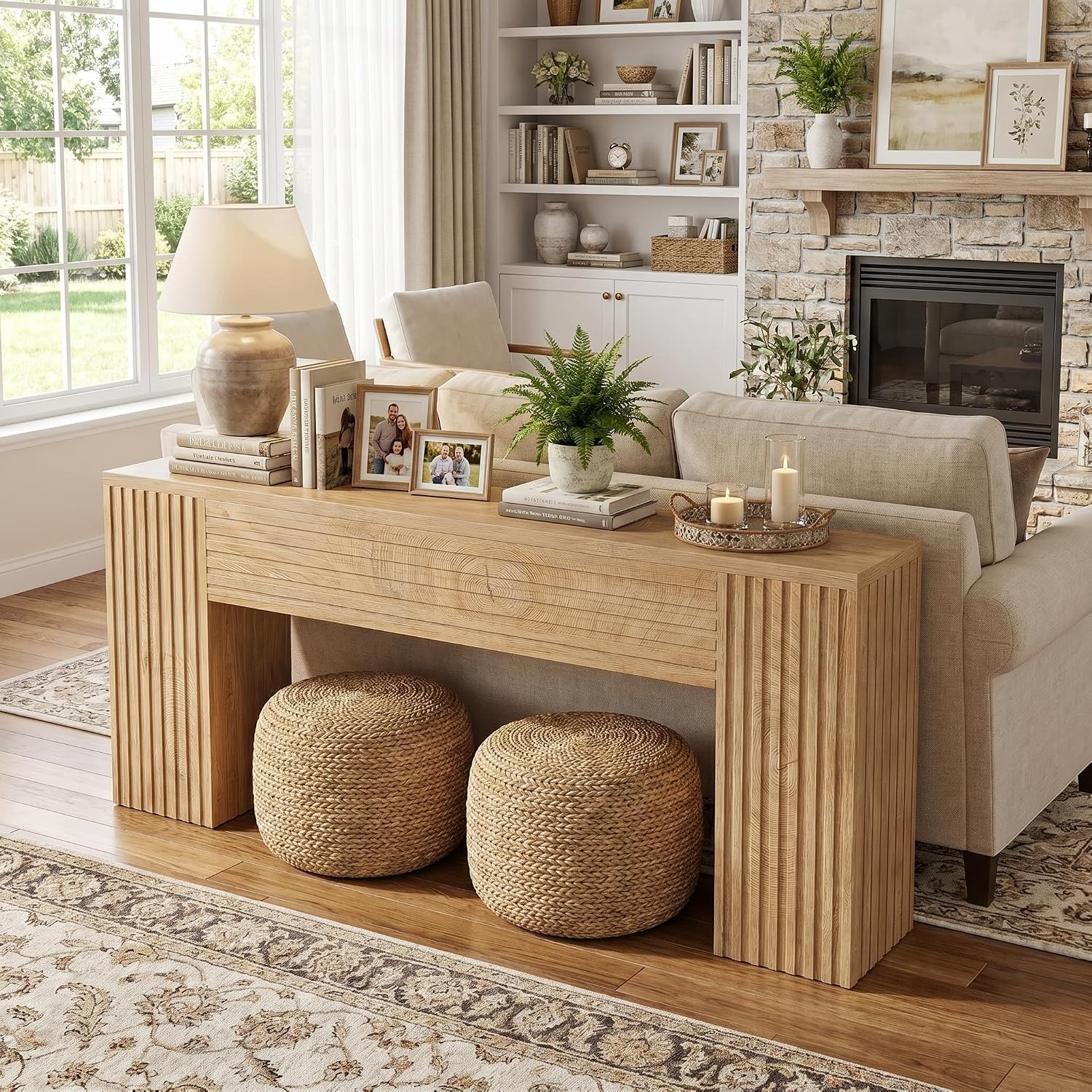 70.9″ Extra Long Console TableModern, Farmhouse Wood Sofa Table for Living Room