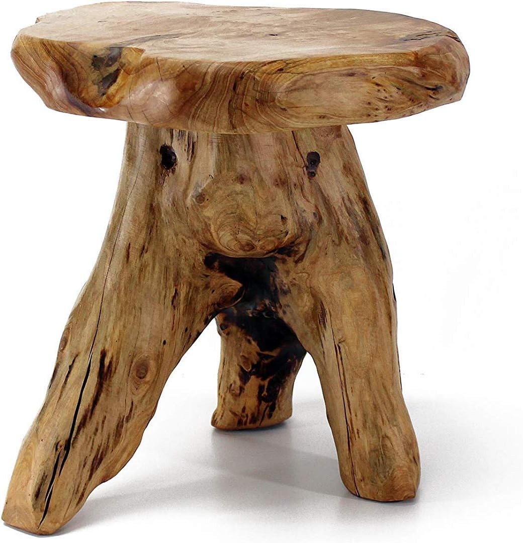 Natural Cedar Stump Stool 14″ End Table Live Edge Side Table Plant Stand Small