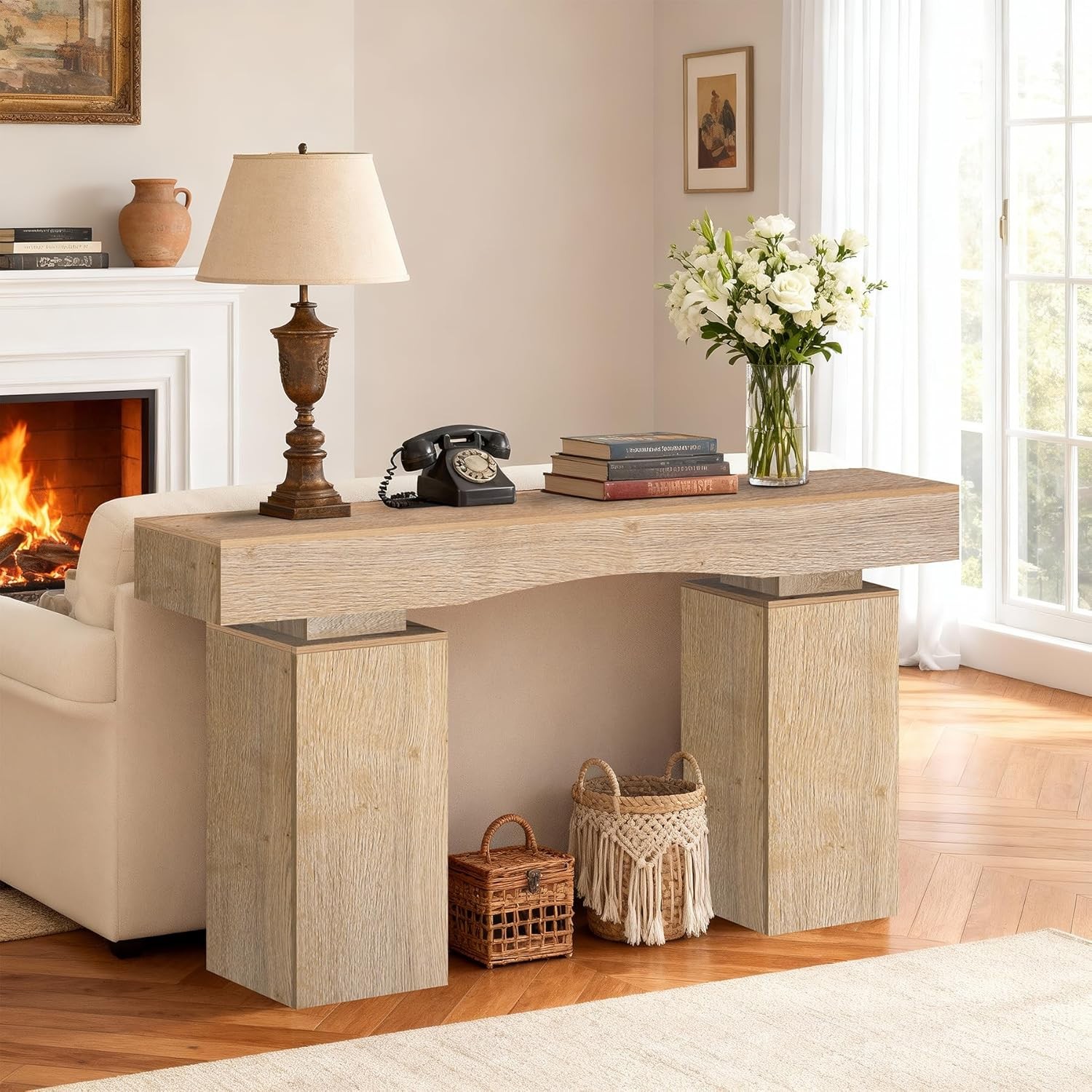 Behind Couch 63 Inch Long Entryway Table Console Table Sofa Table for Entrance