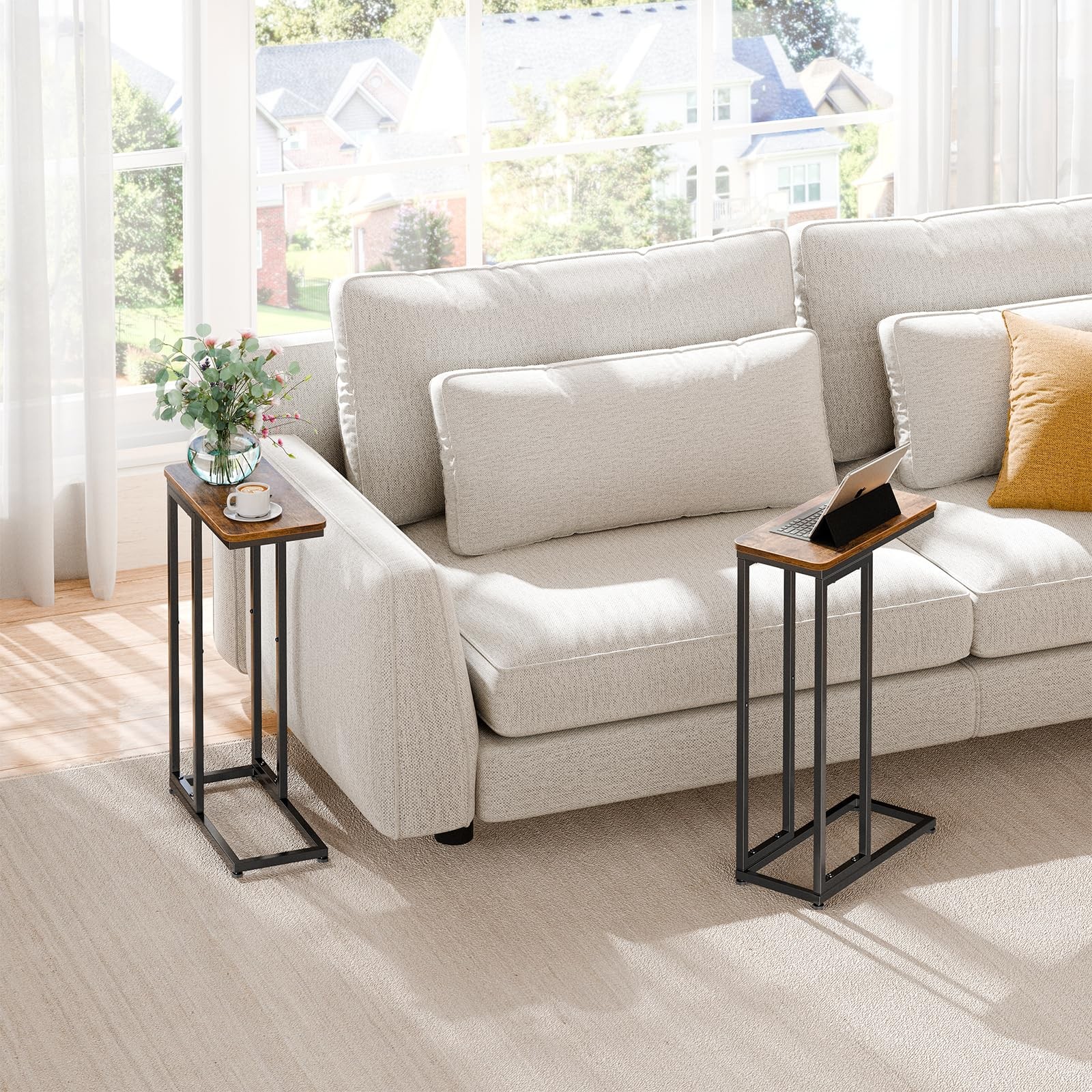 Side End C Tables Set Of 2 Home Decor For Living Room TV Tray Couch Small Spaces