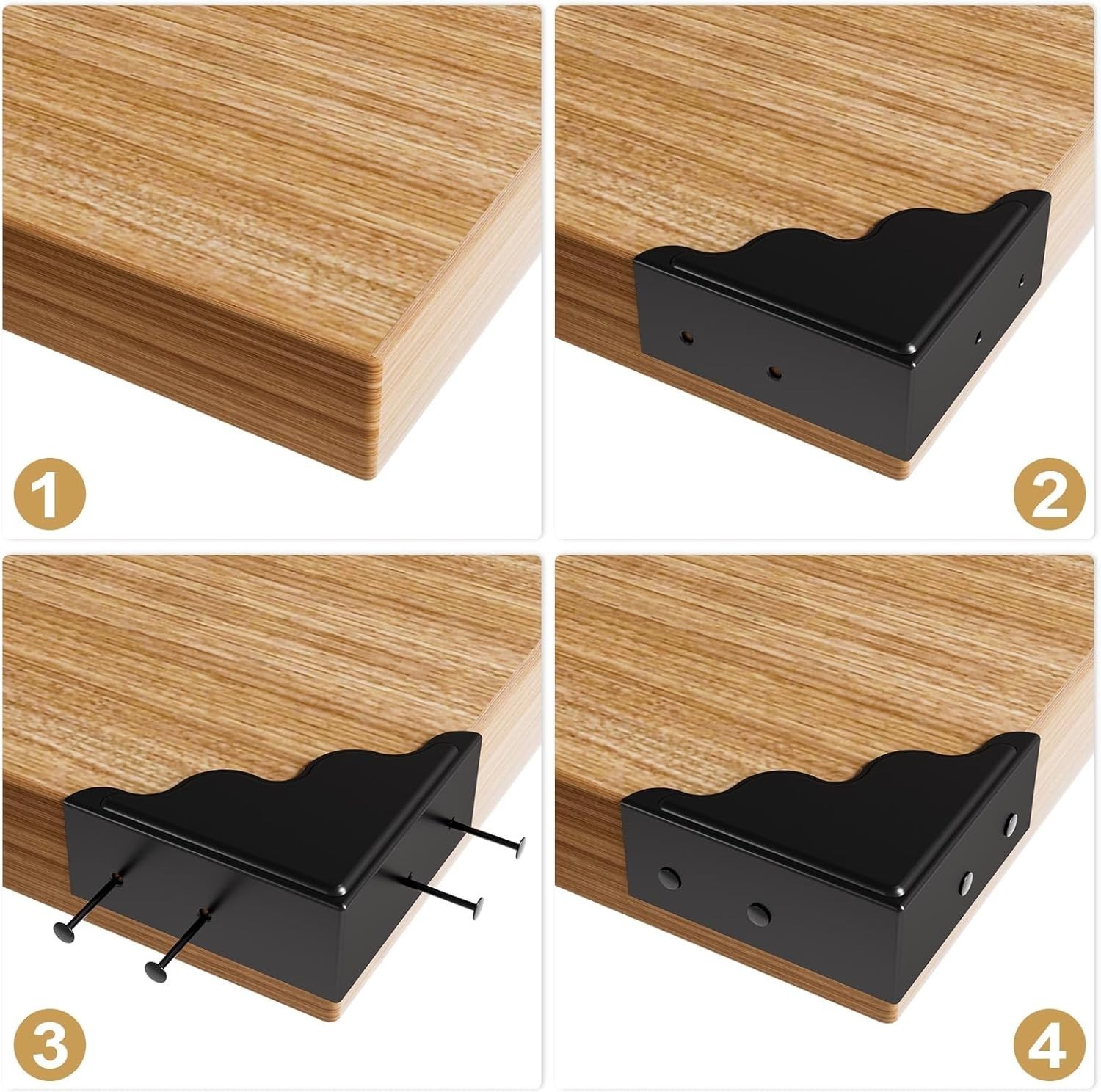 4pcs Table Metal Corner Protectors Minimalist Desk Cabinet Furniture Edge Guards
