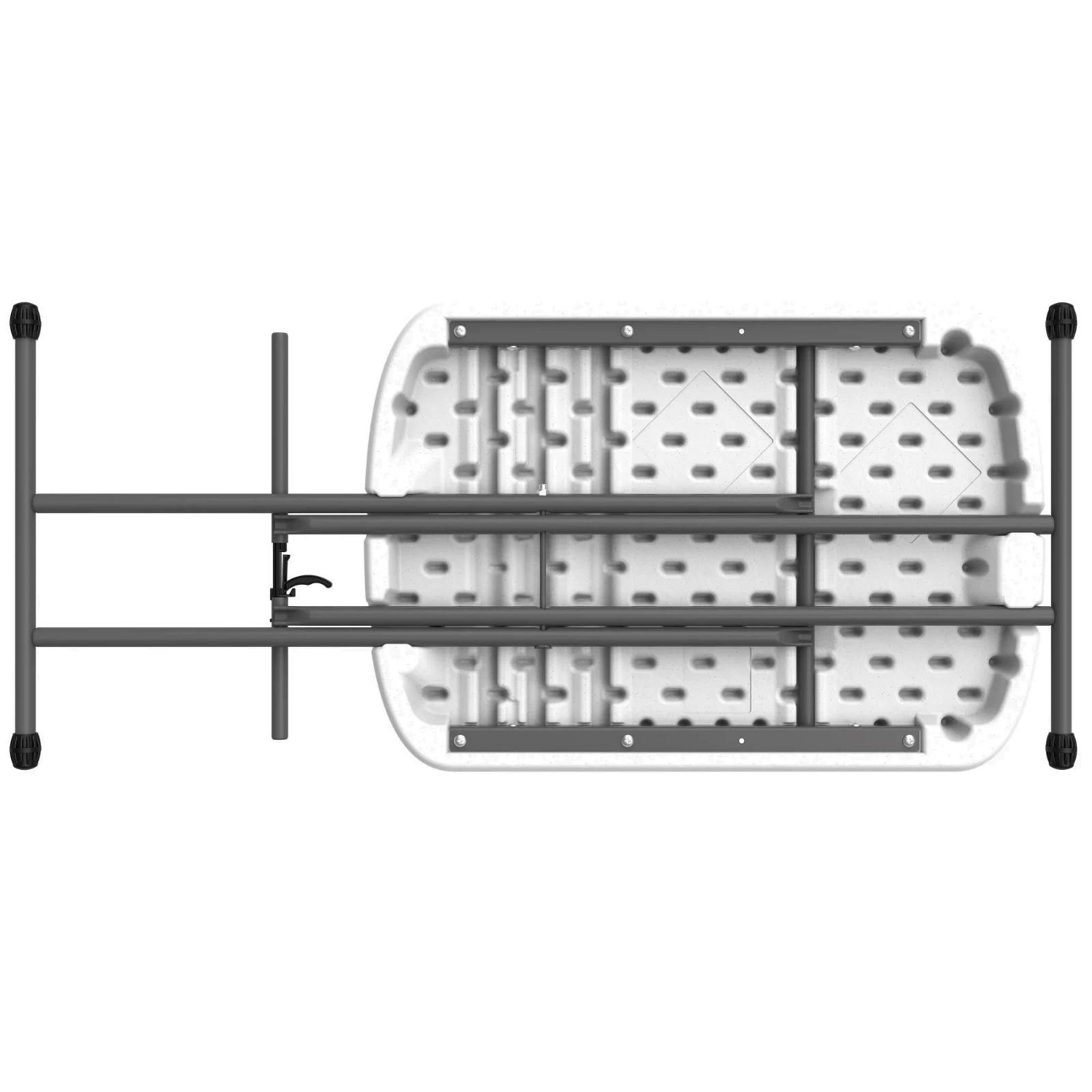 Lifetime 26 in Rectangle Table, Indoor/Outdoor Light Grade, White Granite