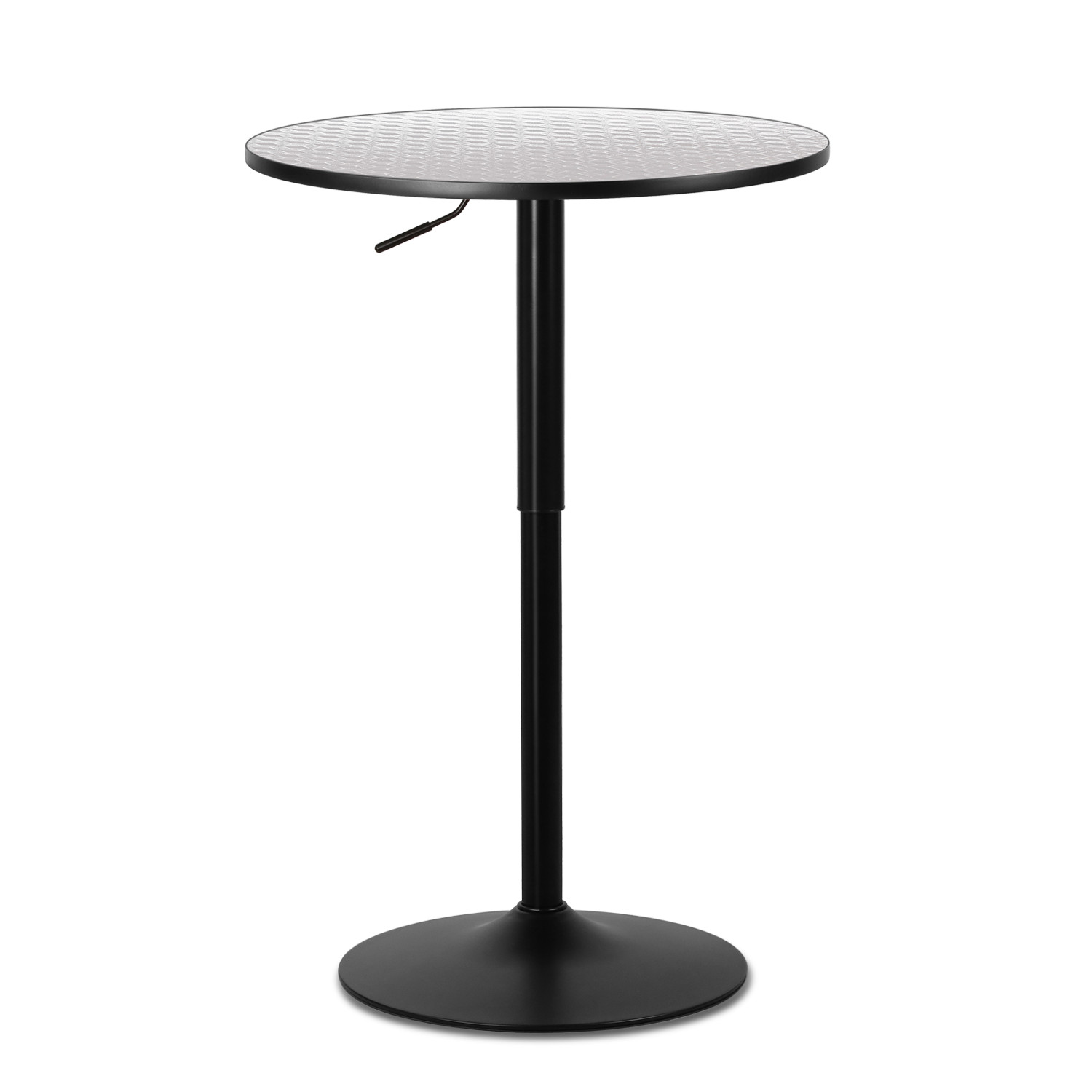 Bistro Pub Bar [ADJUSTABLE HEIGHT] Round Table w/Wooden Marbling Swivel Tabletop