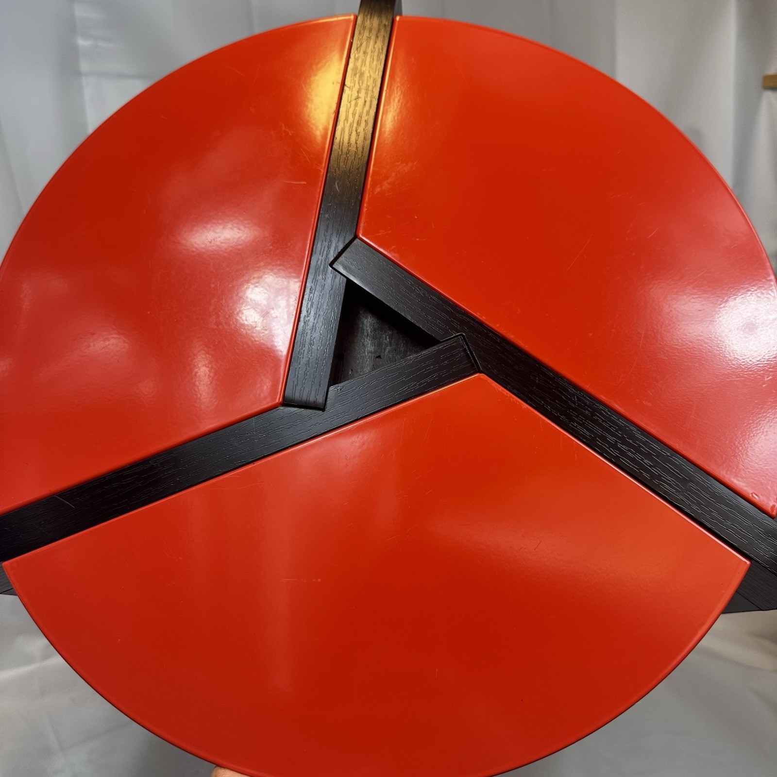 Postmodern Italian Style Accent Table Red Black Memphis Modern Geometric Table