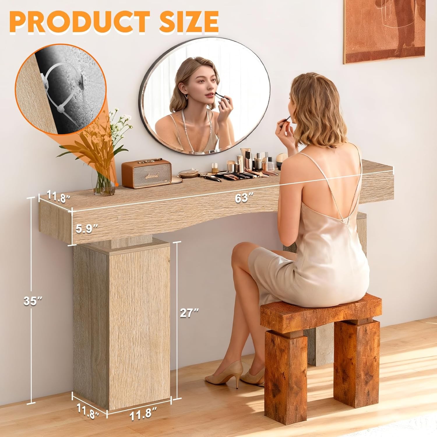 Behind Couch 63 Inch Long Entryway Table Console Table Sofa Table for Entrance