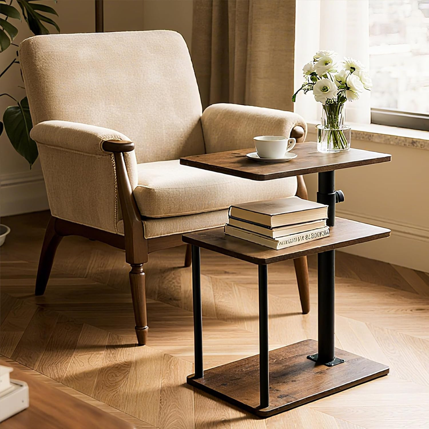 360° Swivel Side Table for Height Adjustable