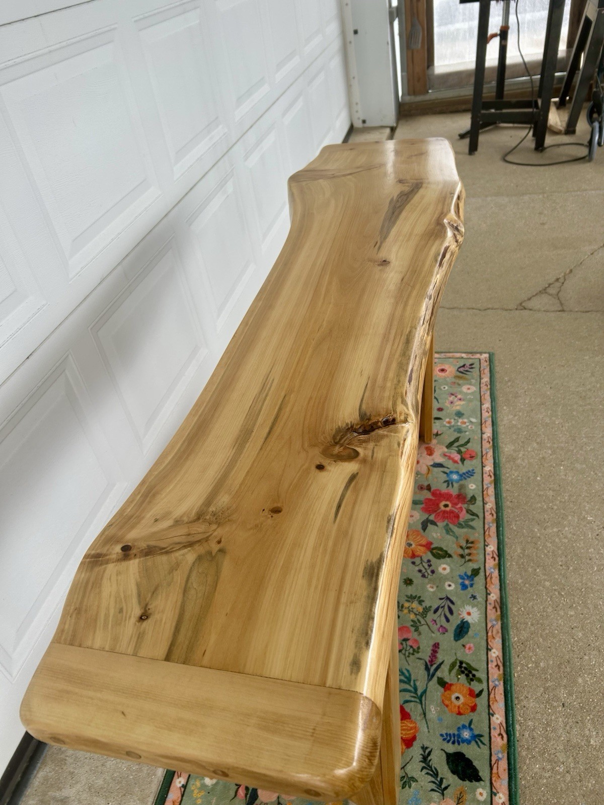 Thick Live Edge Sofa Entry Table 57″x16″ Natural Finish Northern White Cedar