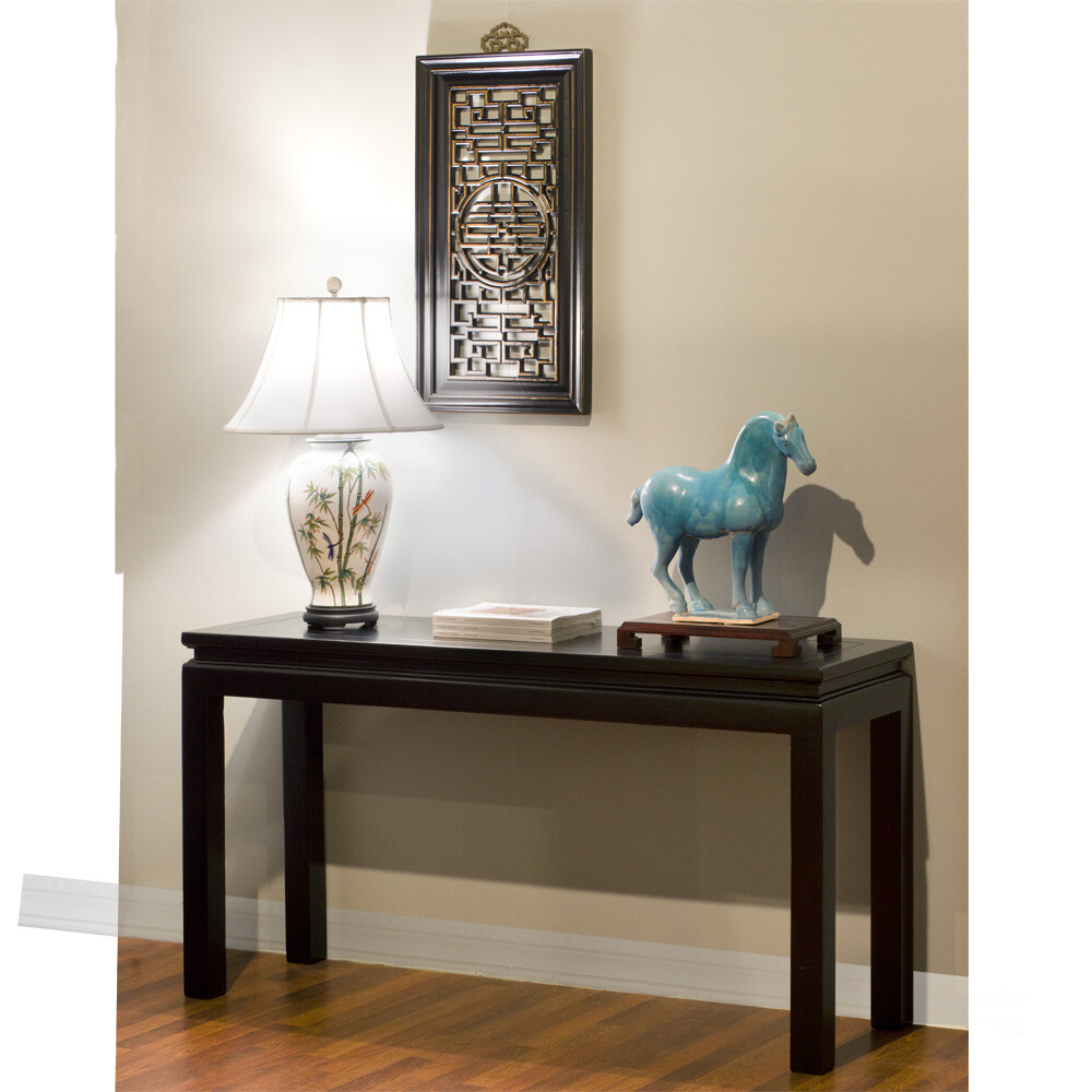 US Seller – Black Elmwood Zen Style Asian Console Table