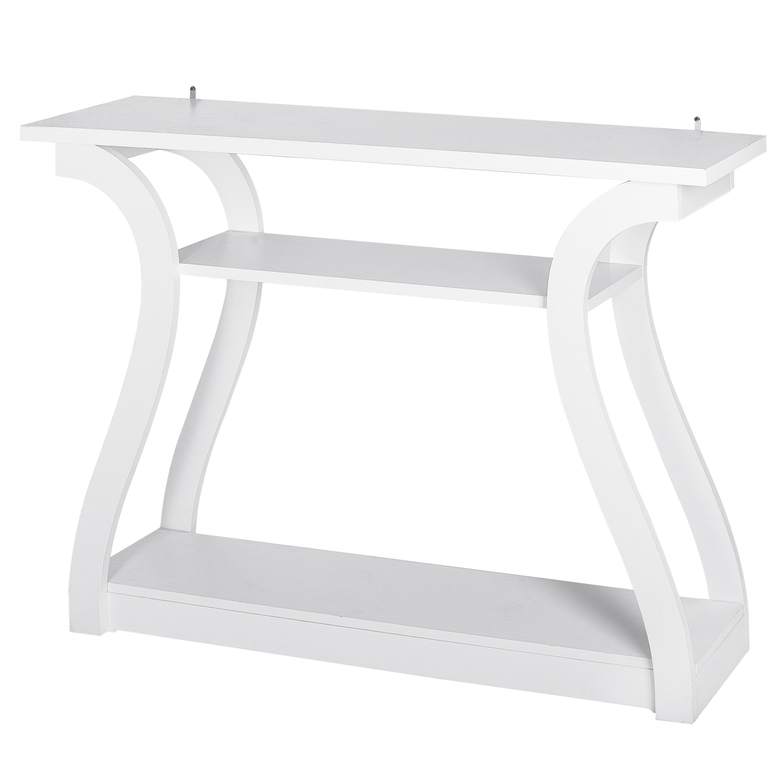 47″ Modern Console Table Accent Side Table for Sofa Entryway Display White