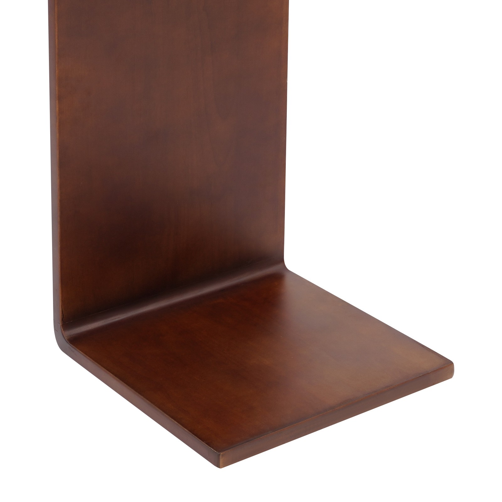 12*12*24in Free Standing Wood End Table C Shaped Sofa Side Table Walnut Brown