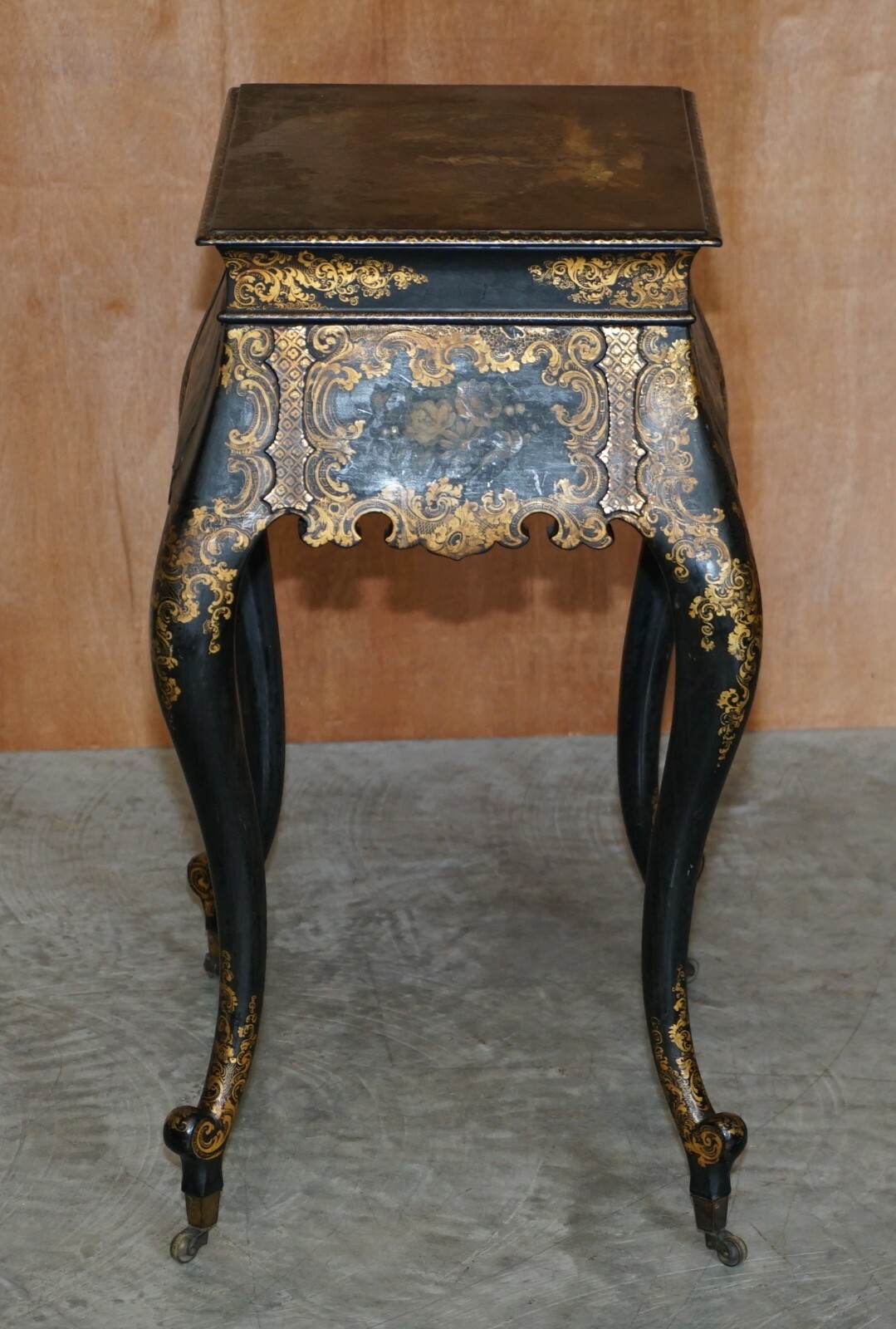 GEORGIAN ANTIQUE CIRCA 1800 GEORGE III CHINESE LACQUER & GOLD GILT WORK TABLE