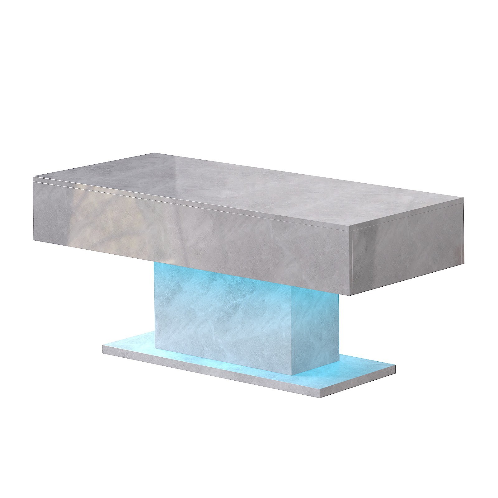High Glossy Led Coffee Table with 2 Storage Drawers for Living Room Center Table