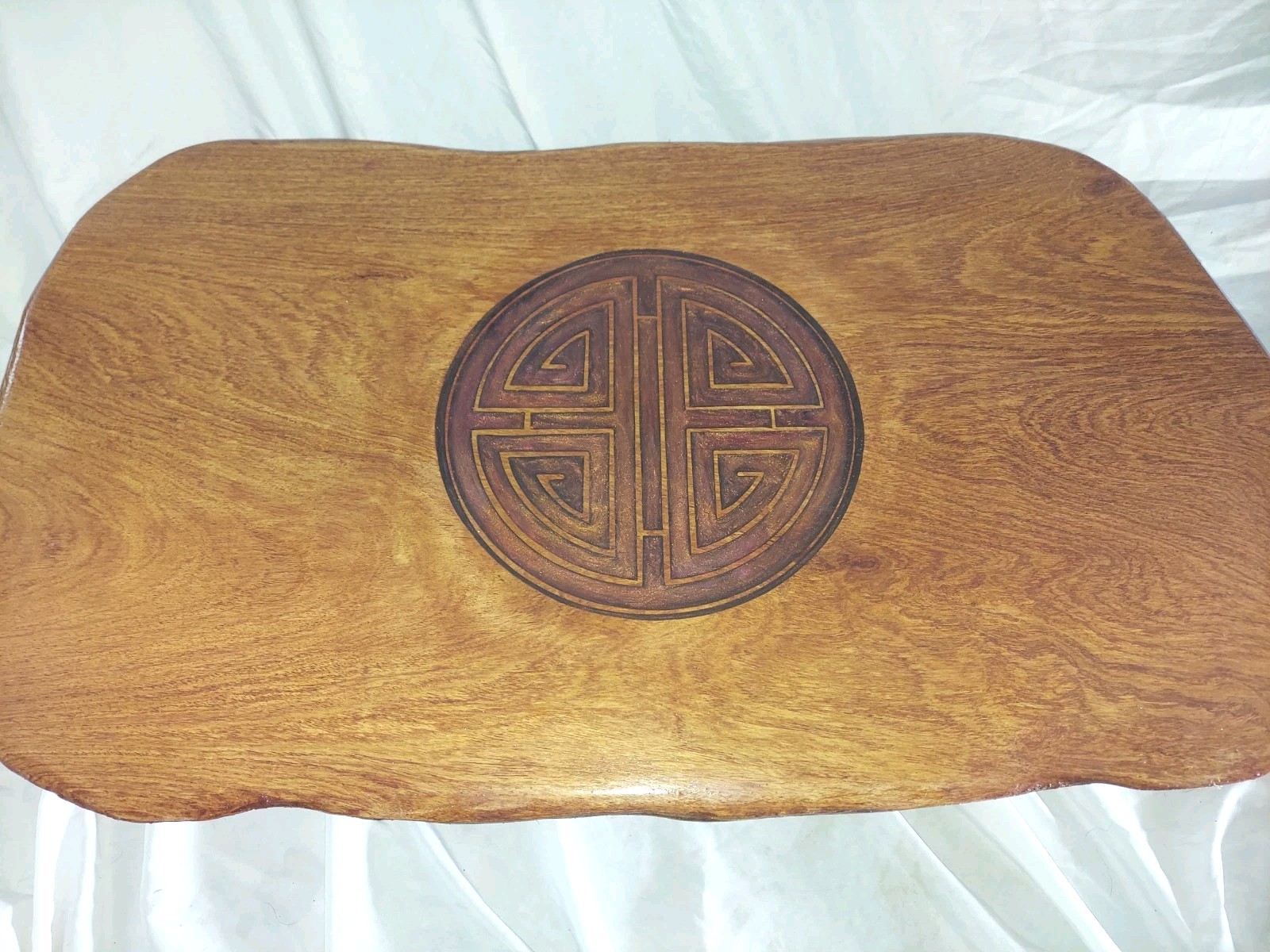 Asian Bonsai Table Solid Wood Cottagecore 32x18x11″ Manzanita & Rosewood Inlaid